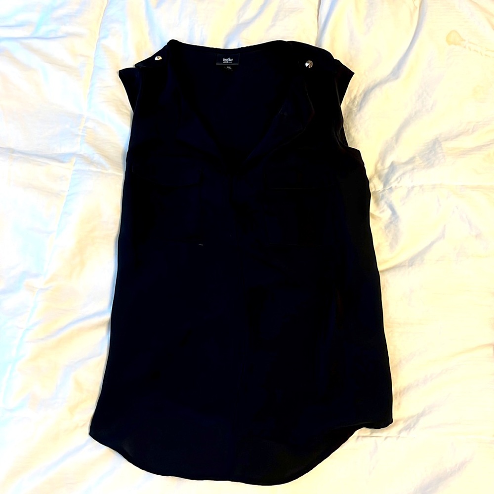 Massimo, medium, black sleeveless blouse